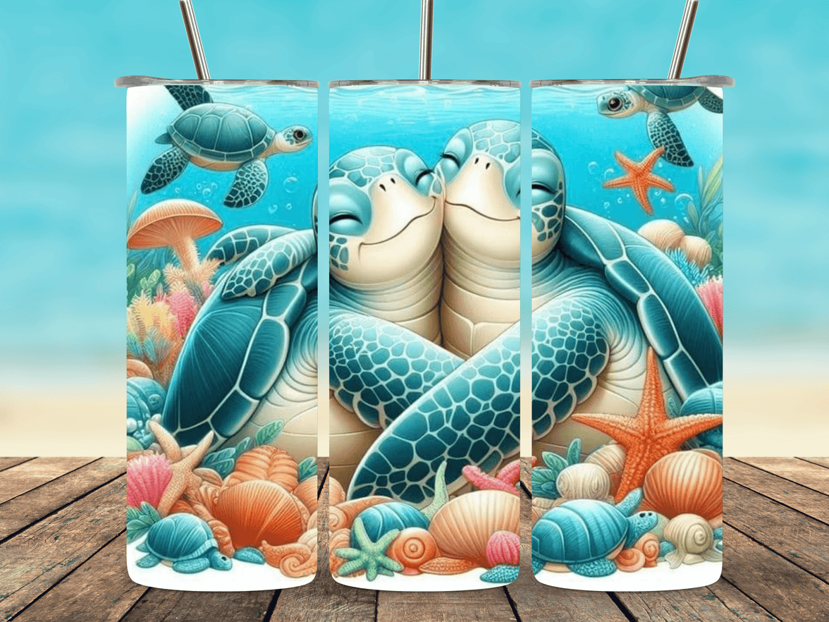 Cute Sea Turtles Hugging 20oz Tumbler - My Store
