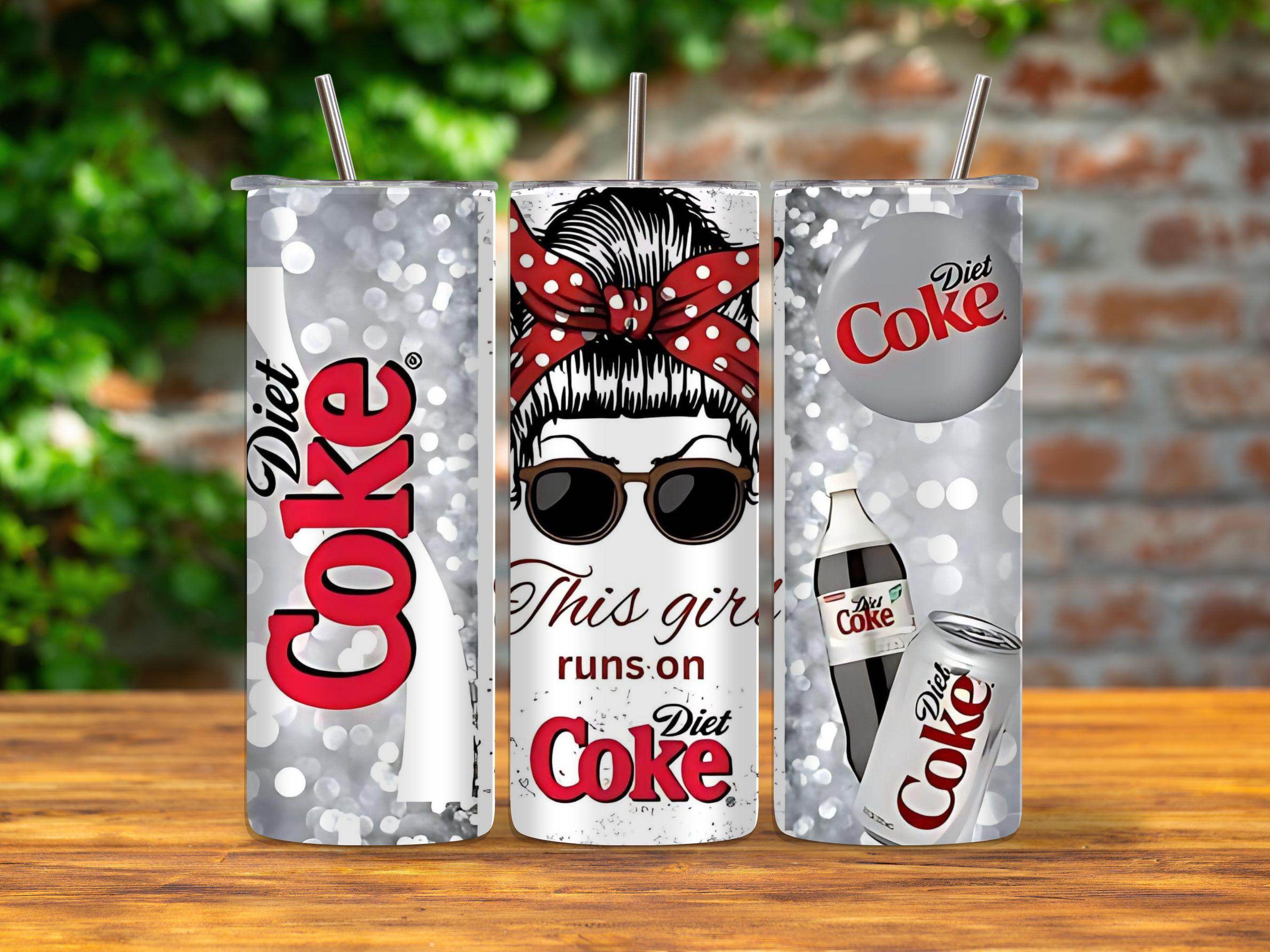 Diet Coke Tumbler 20oz - This Girl Runs On Diet Coke Insulated Travel Cup, Funny Soda Lover Gift, Reusable Drinkware for Women - My Store