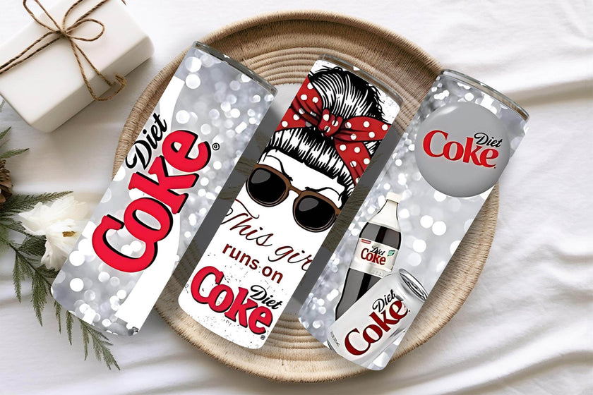 Diet Coke Tumbler 20oz - This Girl Runs On Diet Coke Insulated Travel Cup, Funny Soda Lover Gift, Reusable Drinkware for Women - My Store
