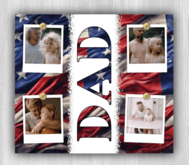 Papa, Dad or Grandpa American Flag Tumbler with 4 Pics image 4