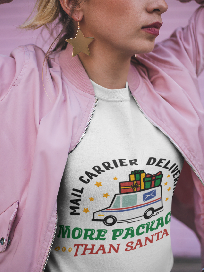 Mail Carrier Delivering More Packages Than Santa Shirt - Unisex image 1