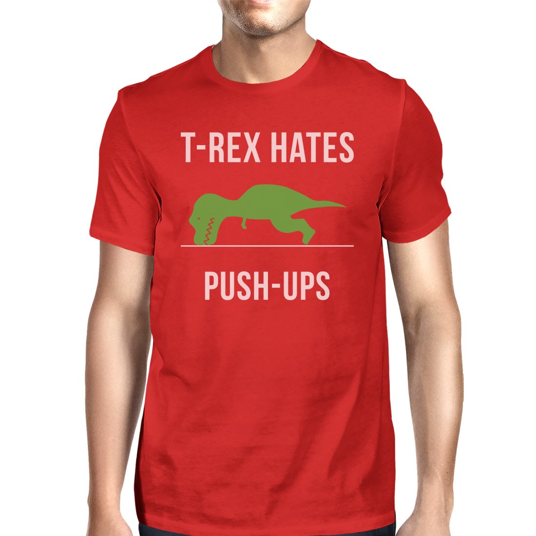 T-Rex Push Ups Mens Funny Workout Shirts Lightweight Cotton T-Shirt image 5