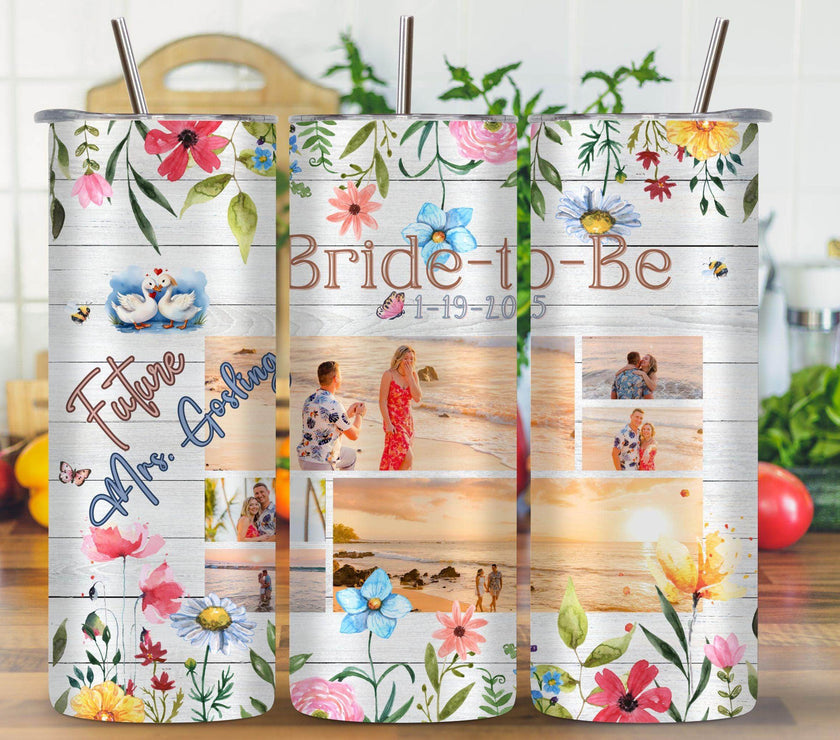 Future Mrs. 20oz Tumbler with name, date and pictures - My Store