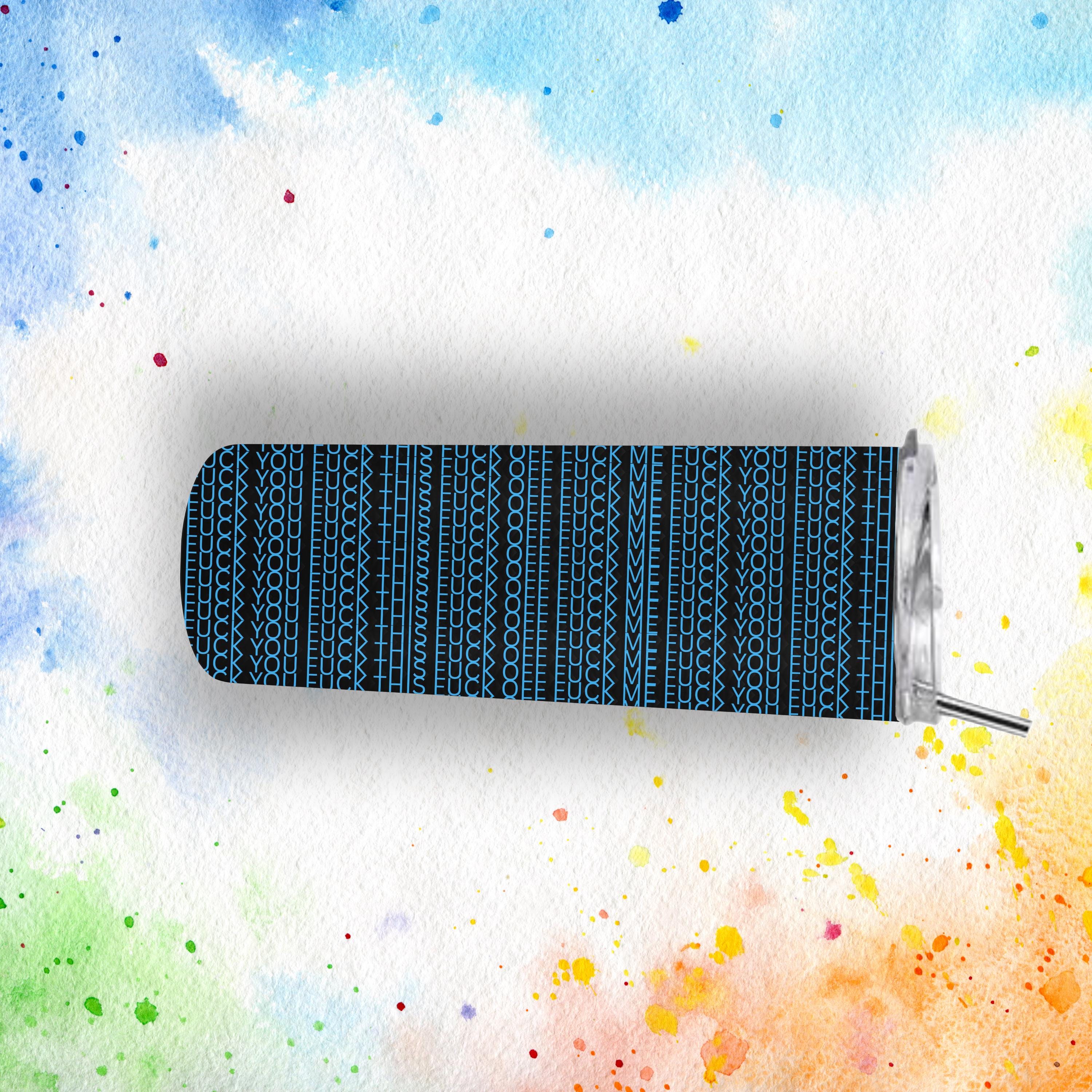 Optical Illusion 20oz Tumbler - Funny Fuck You Fuck This Fuck Me Graphic Cup - Unique Sarcastic Gift for Friends & Coworkers