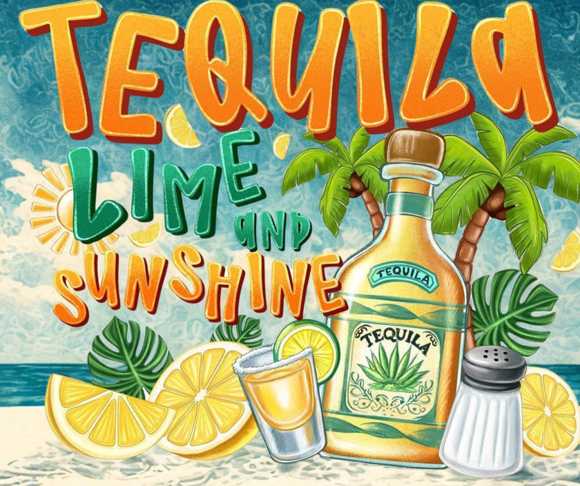 Tequila Lime and Sunshine 20oz Tumbler – Insulated Stainless Steel Cup for Cold & Hot Drinks, Perfect Gift for Summer and Outdoor Use