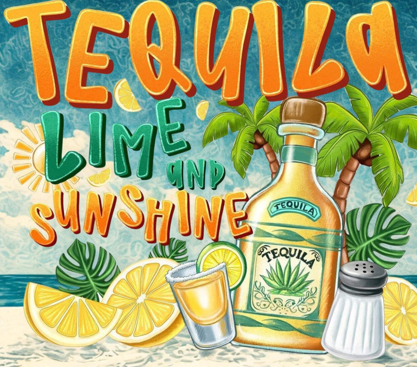 Tequila Lime and Sunshine 20oz Tumbler – Insulated Stainless Steel Cup for Cold & Hot Drinks, Perfect Gift for Summer and Outdoor Use