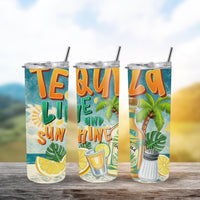 Tequila Lime and Sunshine 20oz Tumbler – Insulated Stainless Steel Cup for Cold & Hot Drinks, Perfect Gift for Summer and Outdoor Use