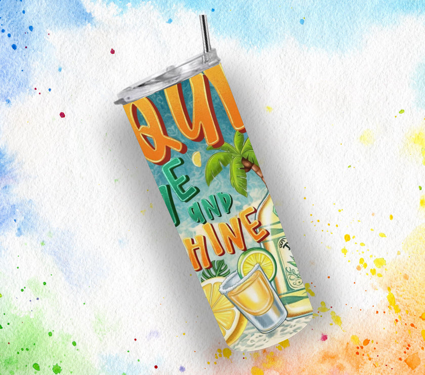 Tequila Lime and Sunshine 20oz Tumbler – Insulated Stainless Steel Cup for Cold & Hot Drinks, Perfect Gift for Summer and Outdoor Use