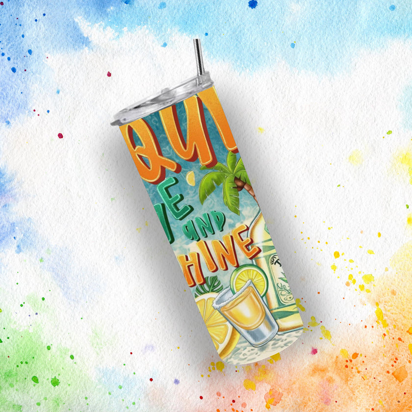 Tequila Lime and Sunshine 20oz Tumbler – Insulated Stainless Steel Cup for Cold & Hot Drinks, Perfect Gift for Summer and Outdoor Use