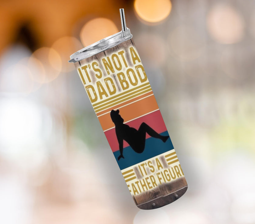 Father Figure 20 oz Tumbler – Funny Dad Bod Gift, Insulated Coffee Cup, Father's Day Present, Drinkware for Dad