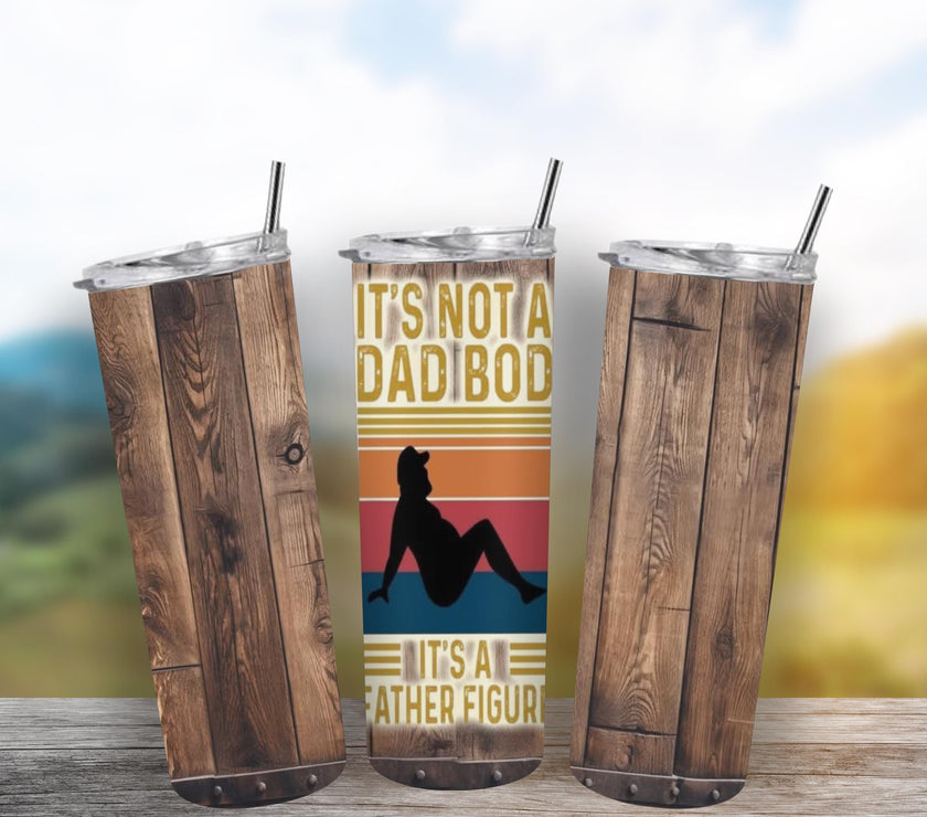 Father Figure 20 oz Tumbler – Funny Dad Bod Gift, Insulated Coffee Cup, Father's Day Present, Drinkware for Dad