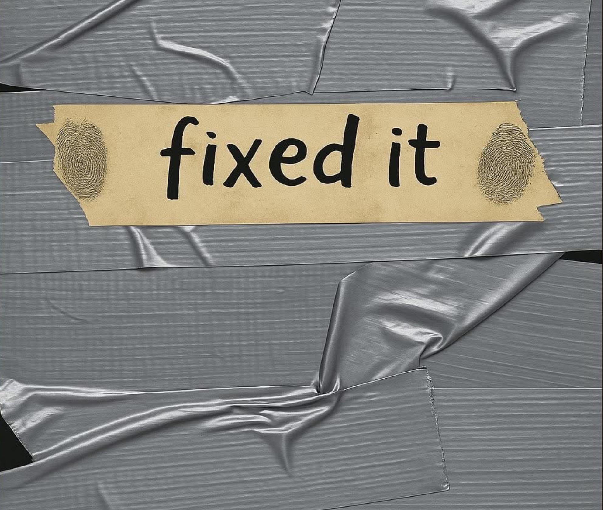 Duct Tape Funny Tumbler 20oz - "Fixed It" Insulated Travel Mug, Great Gift for Men, Husband, Dad, Handyman Cup