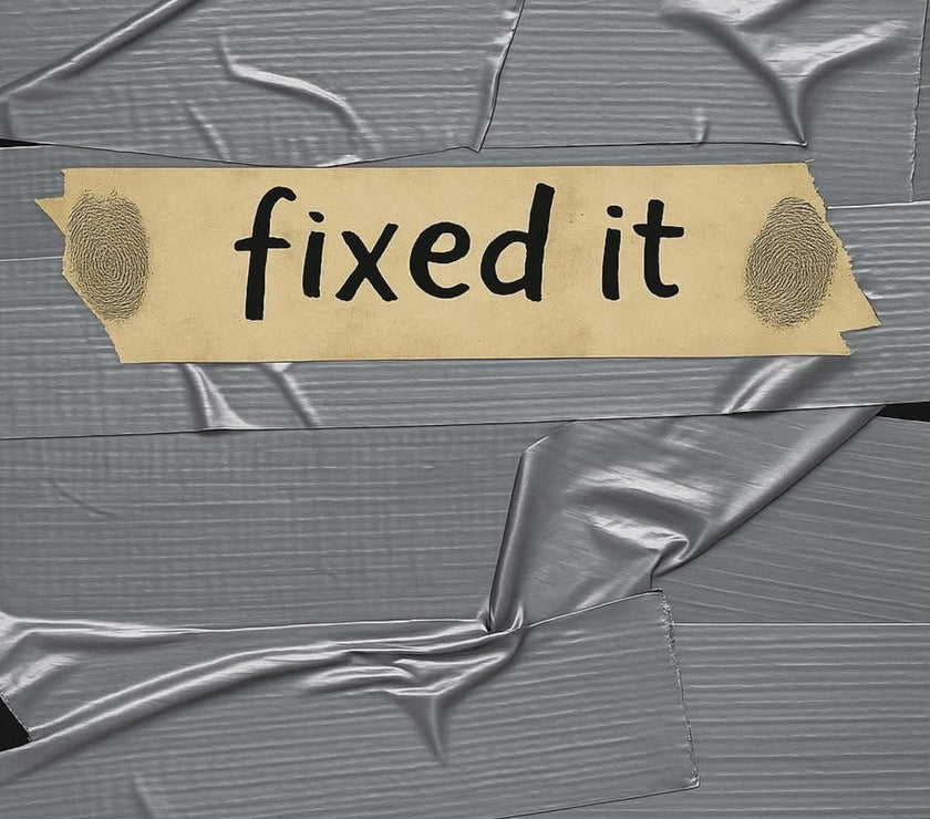 Duct Tape Funny Tumbler 20oz - "Fixed It" Insulated Travel Mug, Great Gift for Men, Husband, Dad, Handyman Cup