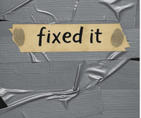 Duct Tape Funny Tumbler 20oz - "Fixed It" Insulated Travel Mug, Great Gift for Men, Husband, Dad, Handyman Cup