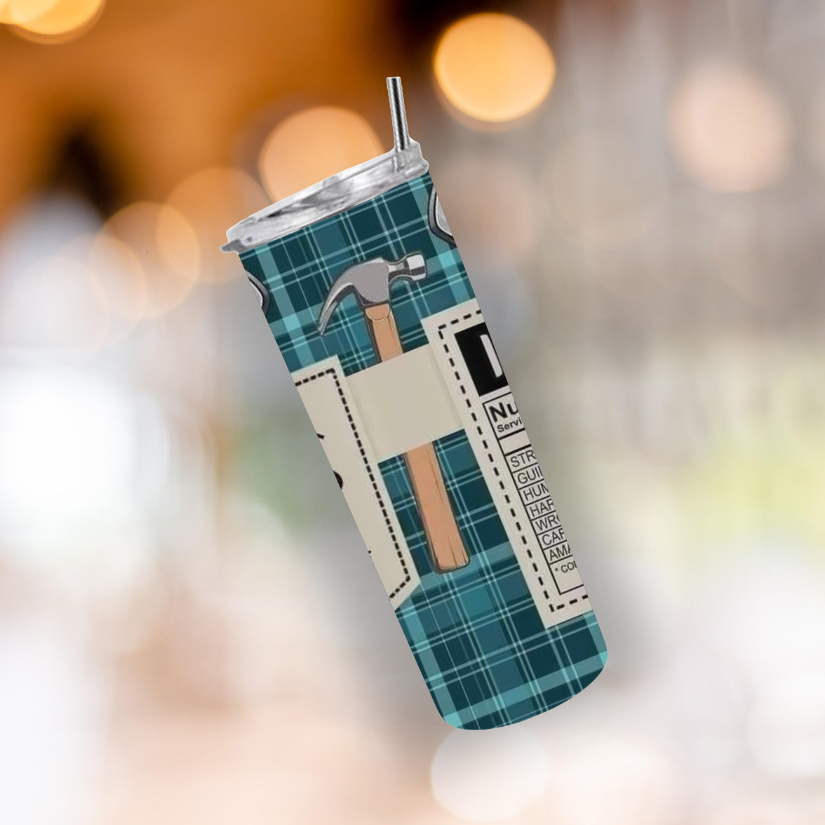 Best Dad Ever 20 oz Tumbler with Nutritional Facts Design – Fathers Day Gift for Dad, Coffee & Tea Travel Cup, Funny Gift for Dad