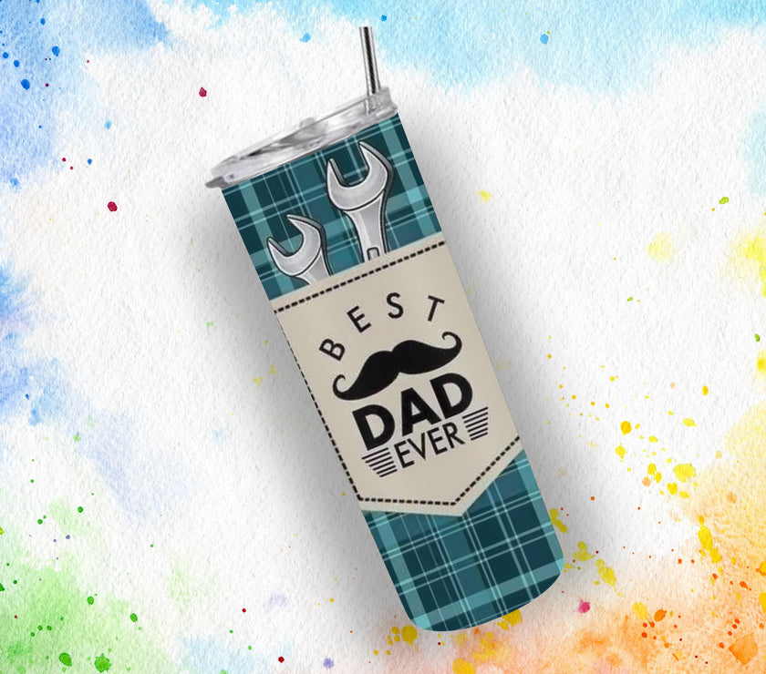 Best Dad Ever 20 oz Tumbler with Nutritional Facts Design – Fathers Day Gift for Dad, Coffee & Tea Travel Cup, Funny Gift for Dad