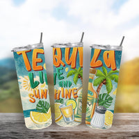 Tequila Lime and Sunshine 20oz Tumbler – Insulated Stainless Steel Cup for Cold & Hot Drinks, Perfect Gift for Summer and Outdoor Use