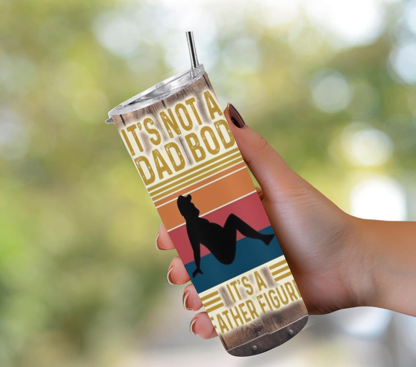 Father Figure 20 oz Tumbler – Funny Dad Bod Gift, Insulated Coffee Cup, Father's Day Present, Drinkware for Dad
