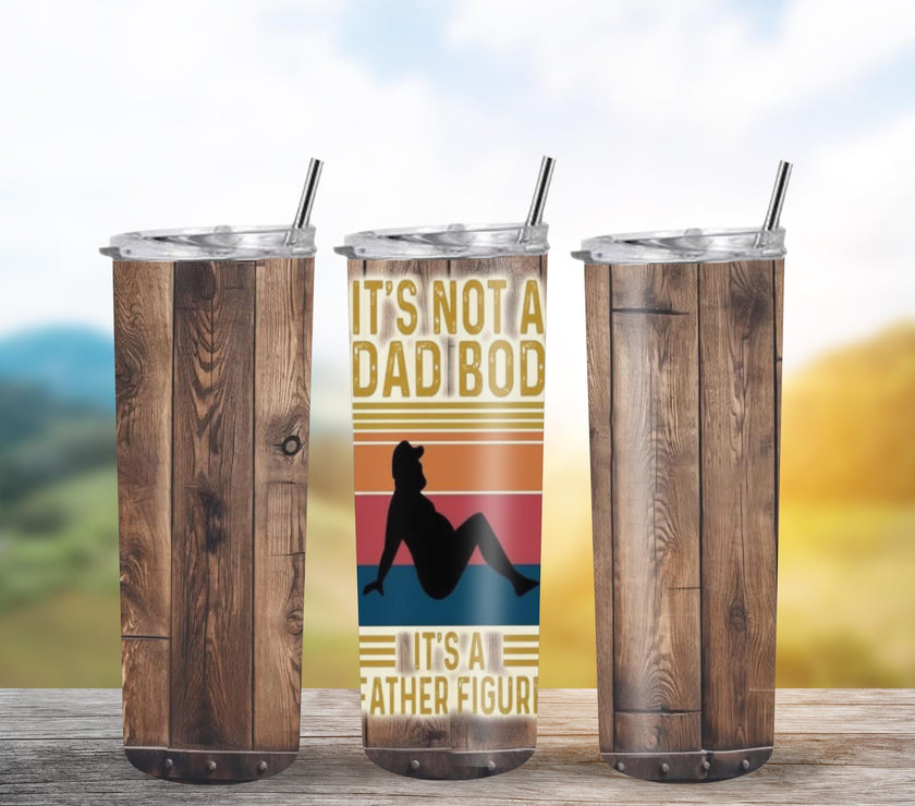 Father Figure 20 oz Tumbler – Funny Dad Bod Gift, Insulated Coffee Cup, Father's Day Present, Drinkware for Dad