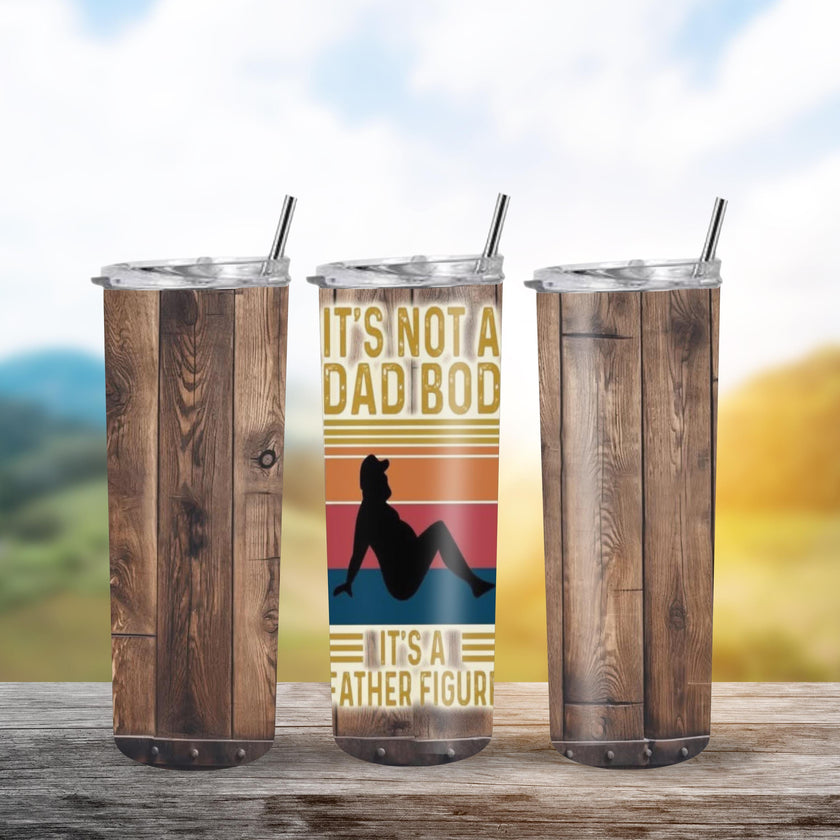 Father Figure 20 oz Tumbler – Funny Dad Bod Gift, Insulated Coffee Cup, Father's Day Present, Drinkware for Dad