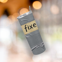 Duct Tape Funny Tumbler 20oz - "Fixed It" Insulated Travel Mug, Great Gift for Men, Husband, Dad, Handyman Cup