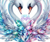 Jeweled In Love Swans 20oz Tumbler Personalized With Names – Romantic Couples Gift, Custom Drinkware, Wedding & Anniversary Keepsake - My Store