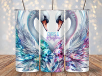 Jeweled In Love Swans 20oz Tumbler Personalized With Names – Romantic Couples Gift, Custom Drinkware, Wedding & Anniversary Keepsake - My Store