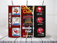 Kansas City Chiefs Tumbler 20oz Personalized with Logo History, Custom Name & Date - NFL Fan Gift, Durable Insulated Cup - My Store