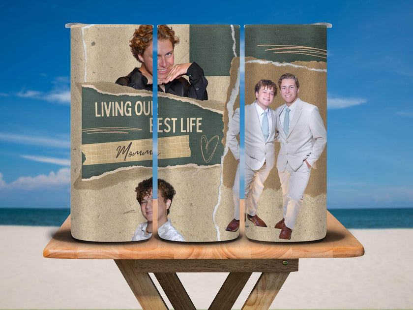 Living our Best Life 20oz Tumbler with 3 pictures - My Store