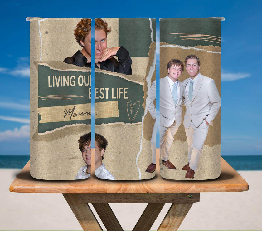 Living our Best Life 20oz Tumbler with 3 pictures - My Store
