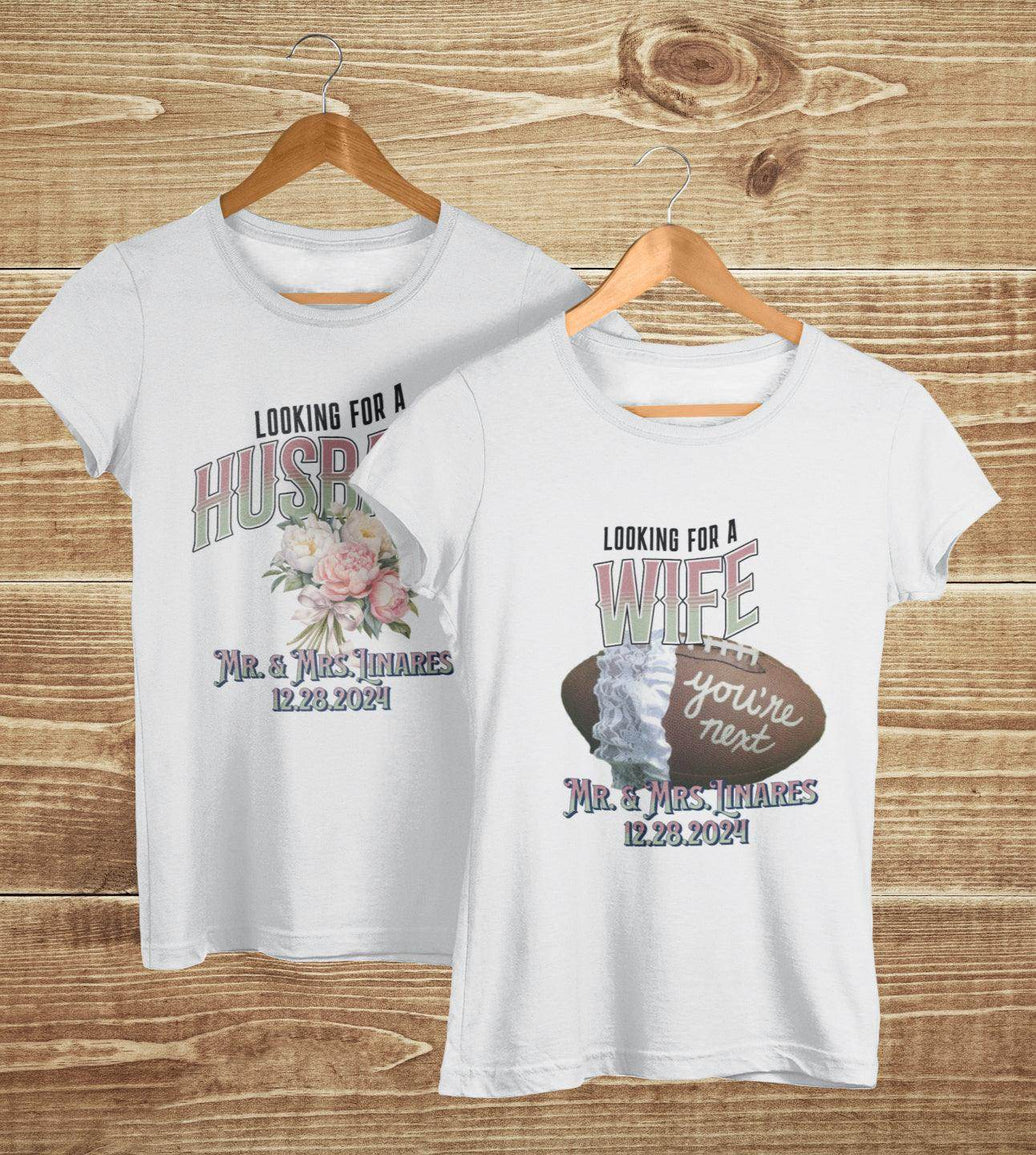 Looking for a unique Bouquet/Garter toss alternative for your Wedding Day | Wife/Husband T-Shirt Toss - My Store