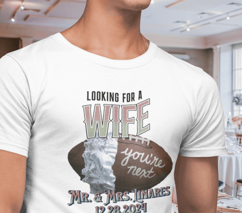 Looking for a unique Bouquet/Garter toss alternative for your Wedding Day | Wife/Husband T-Shirt Toss - My Store