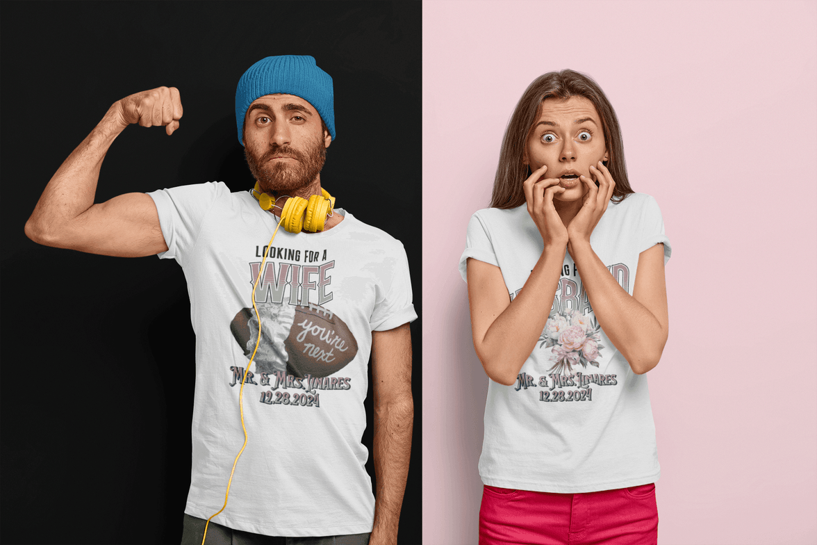 Looking for a unique Bouquet/Garter toss alternative for your Wedding Day | Wife/Husband T-Shirt Toss - My Store