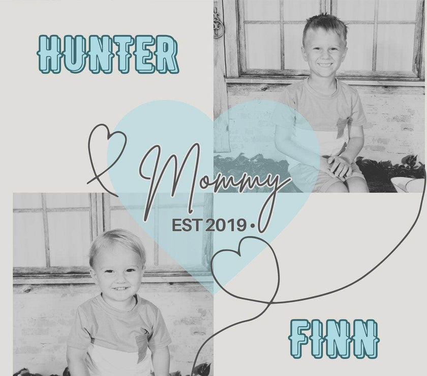 Mommy EST (year) 20 0z Tumbler - Personalize with name and 2 Pictures | Mom | Dad - My Store