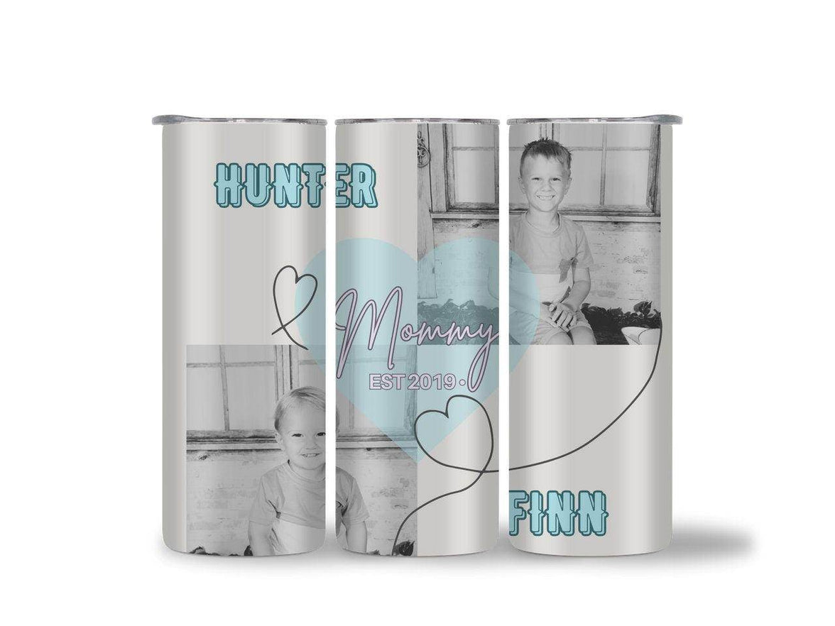 Mommy EST (year) 20 0z Tumbler - Personalize with name and 2 Pictures | Mom | Dad - My Store