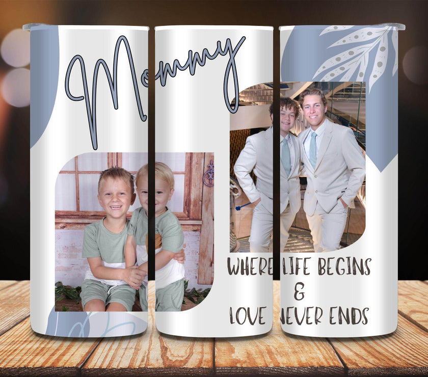 Mommy's Life Begins Tumbler 20oz with pictures - My Store