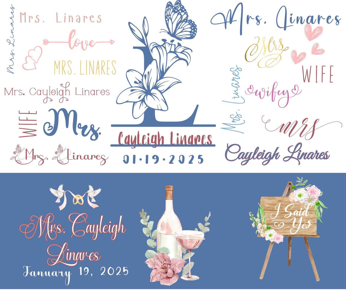 Mrs. Personalized 20oz Tumbler with name and date - My Store