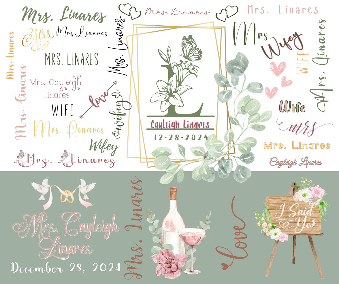 Mrs. Personalized 20oz Tumbler with name and date - My Store