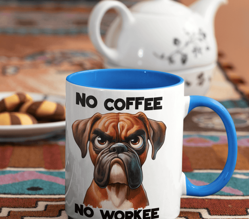 No Coffee, No Workie Boxer Dog Coffee Mug - My Store