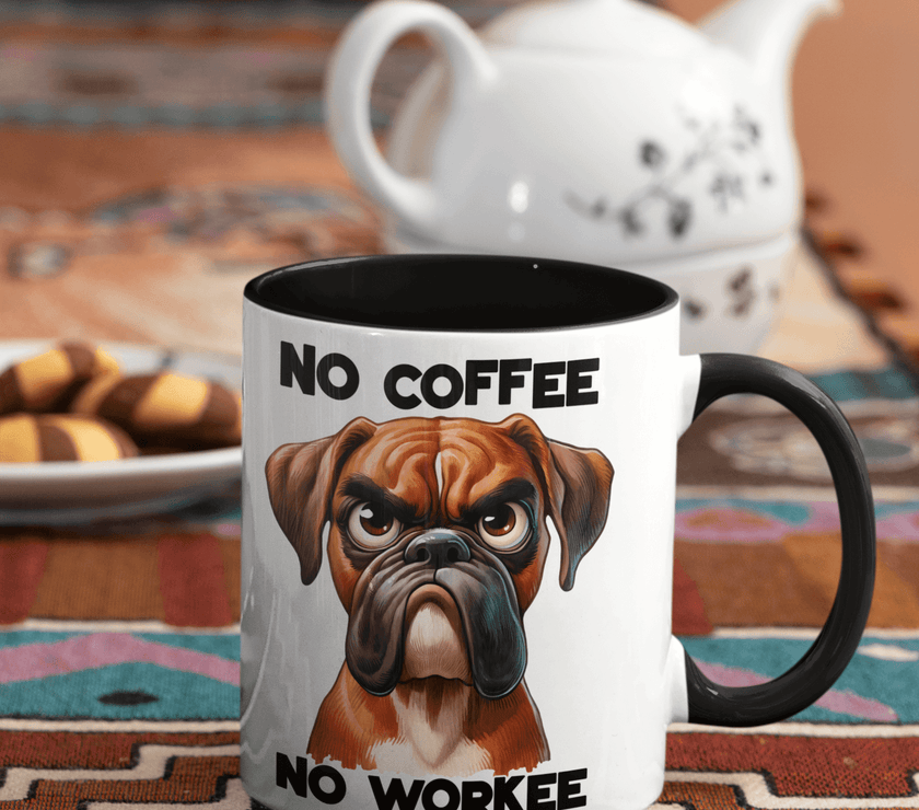 No Coffee, No Workie Boxer Dog Coffee Mug - My Store
