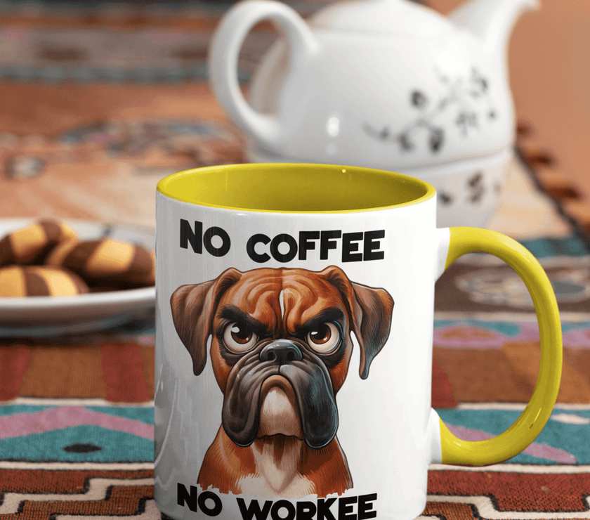 No Coffee, No Workie Boxer Dog Coffee Mug - My Store