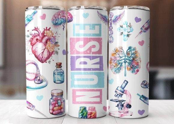 Nurse Skinny 20 oz Tumbler with lid and straw - My Store