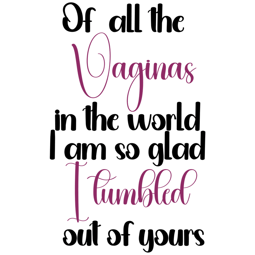 Of all the Vaginas in the World I am so Glad I Tumbled out of Yours Coffee Mug - My Store