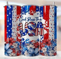 Patriotic USA 20oz Tumbler with lid and straw - My Store