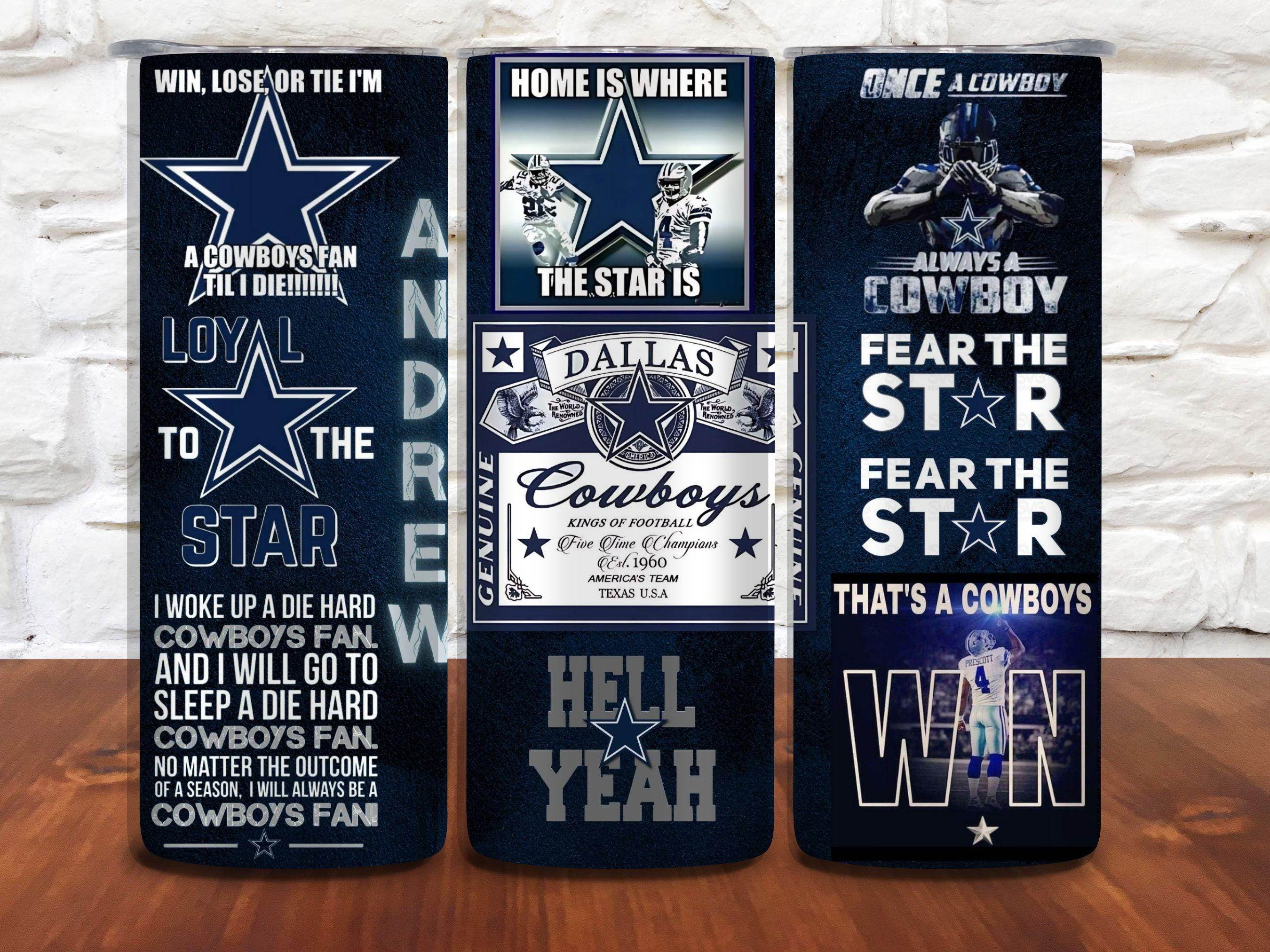 Personalized Dallas Cowboys - 20 oz tumbler - Memes for a true fan - 3 Different design options - My Store