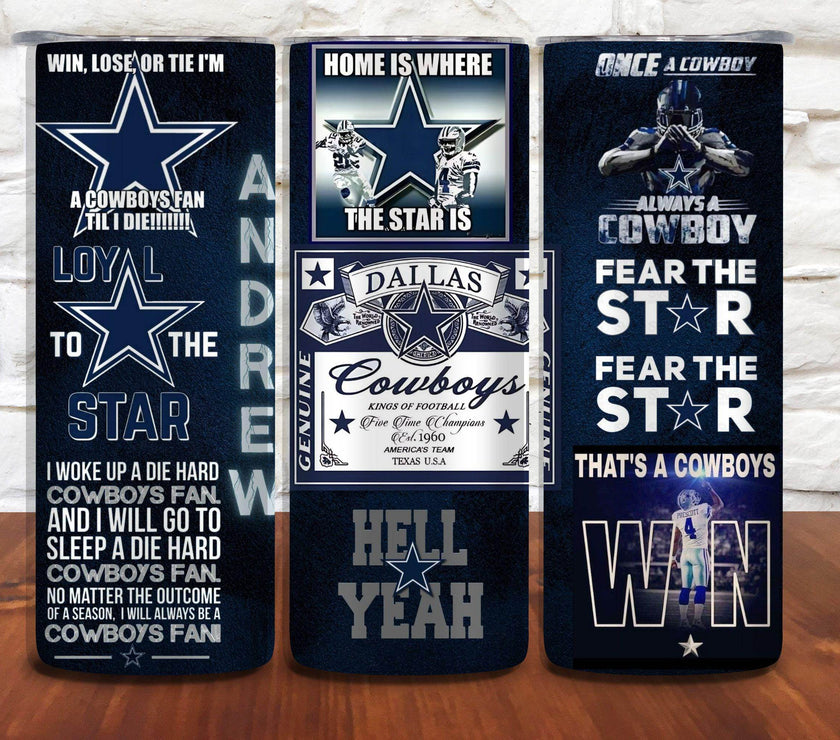 Personalized Dallas Cowboys - 20 oz tumbler - Memes for a true fan - 3 Different design options - My Store