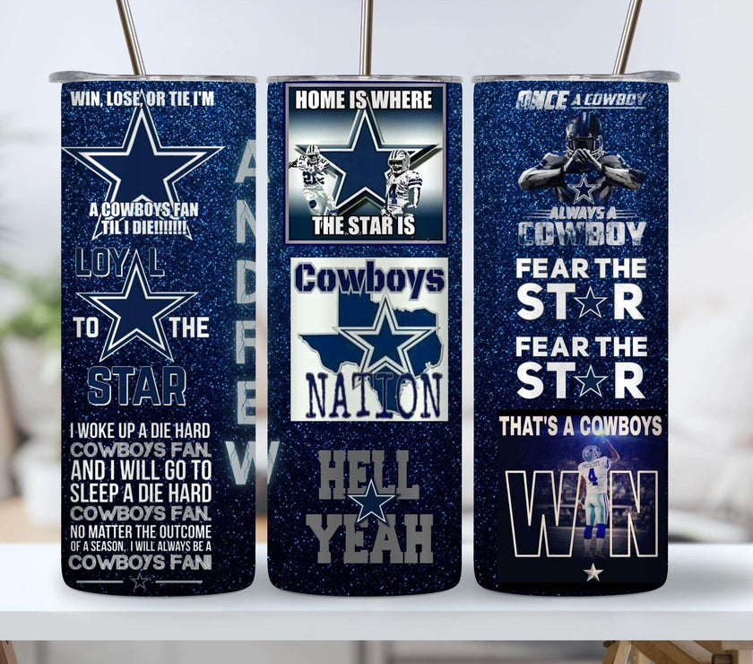 Personalized Dallas Cowboys - 20 oz tumbler - Memes for a true fan - 3 Different design options - My Store