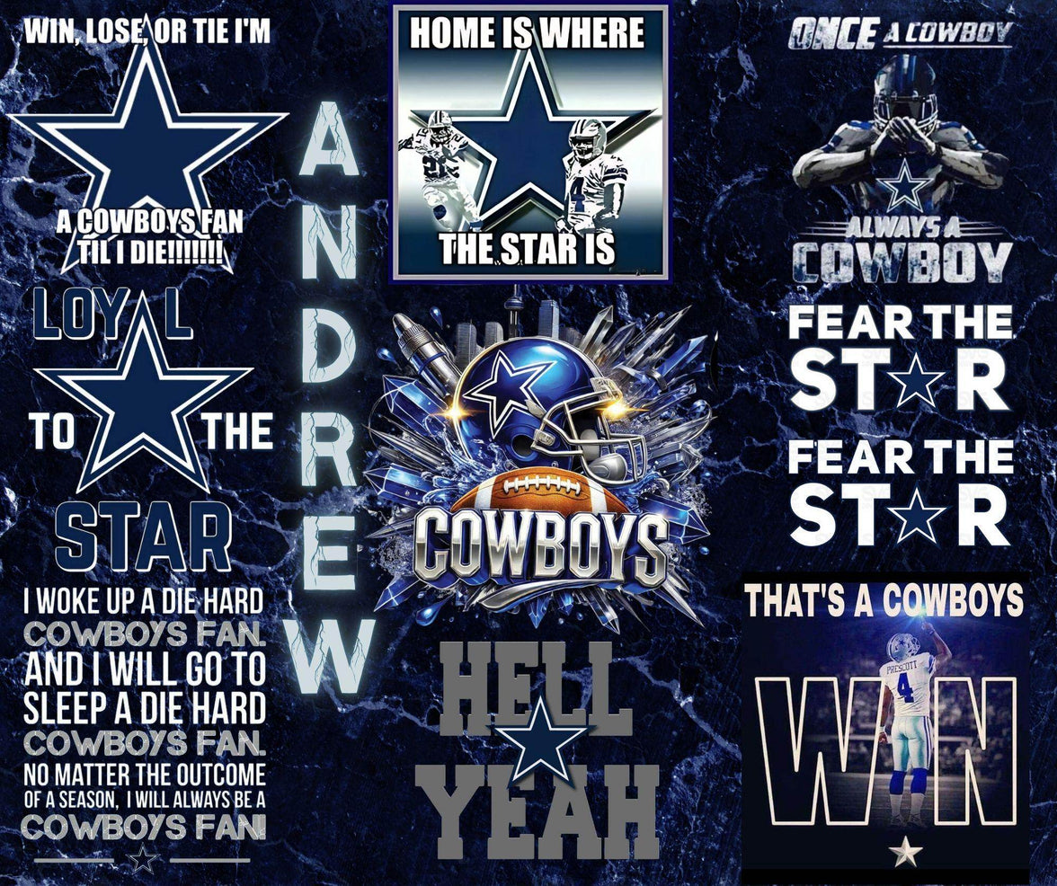 Personalized Dallas Cowboys - 20 oz tumbler - Memes for a true fan - 3 Different design options - My Store