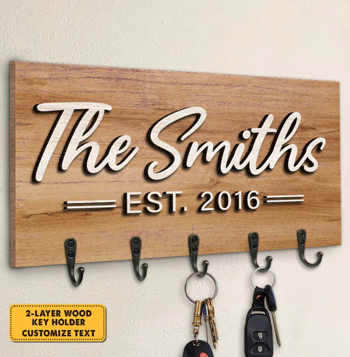 Personalized Keychain Wall Holder - My Store