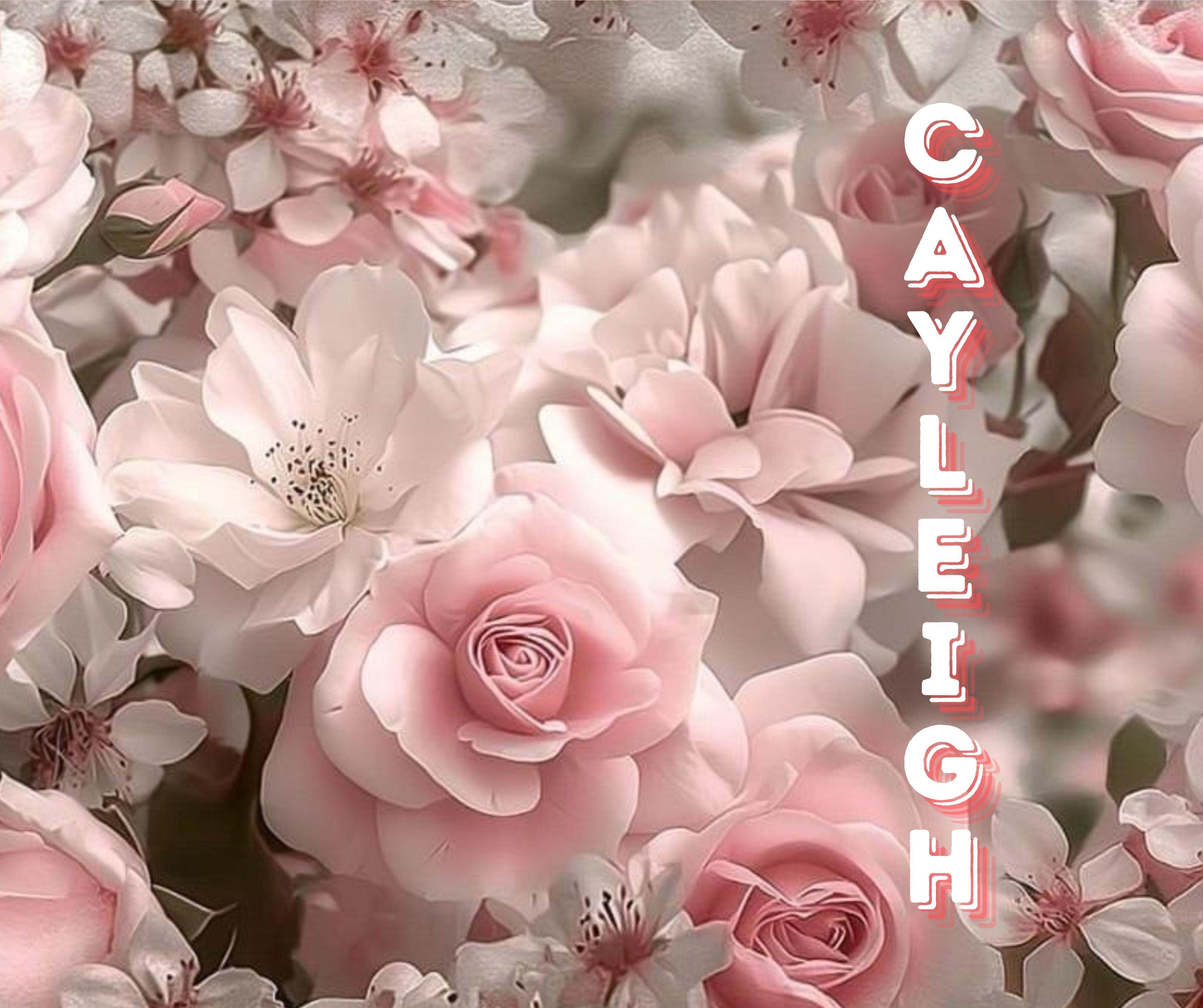 Pink Roses 20oz Tumbler with name - My Store